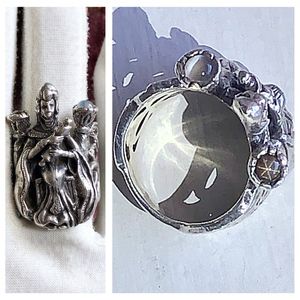 RARE Sterling Victorian Queen Star Sapphire Ring